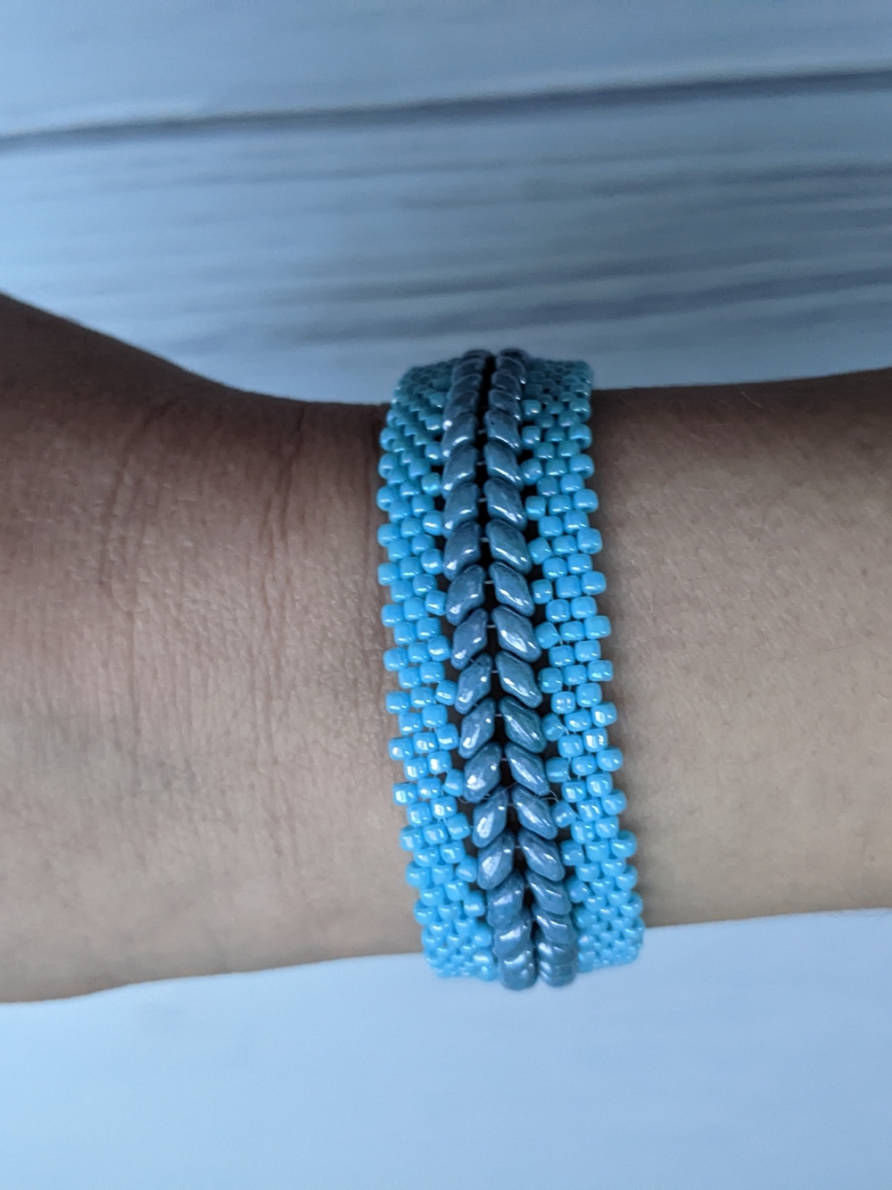Turquoise Beaded Bracelet with Silver Accent - Women's Jewelry